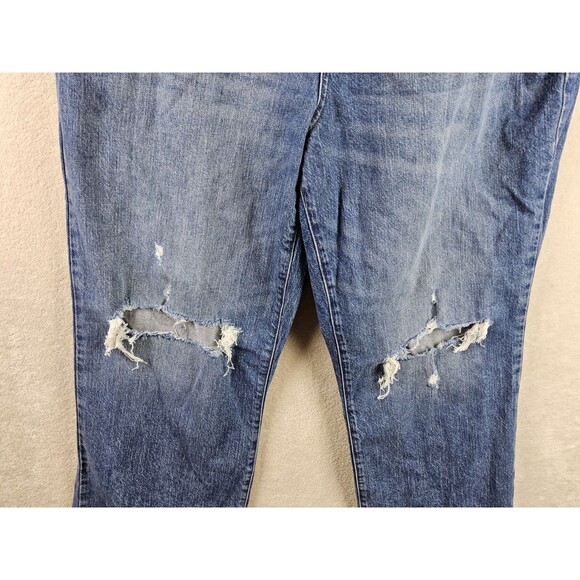 Ana Women's Highest Rise Vintage Straight Distressed Denim Jeans Size 16 - Picture 3 of 6